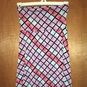 LuLaRoe Maxi XS Squares Blue Purple Red EUC!